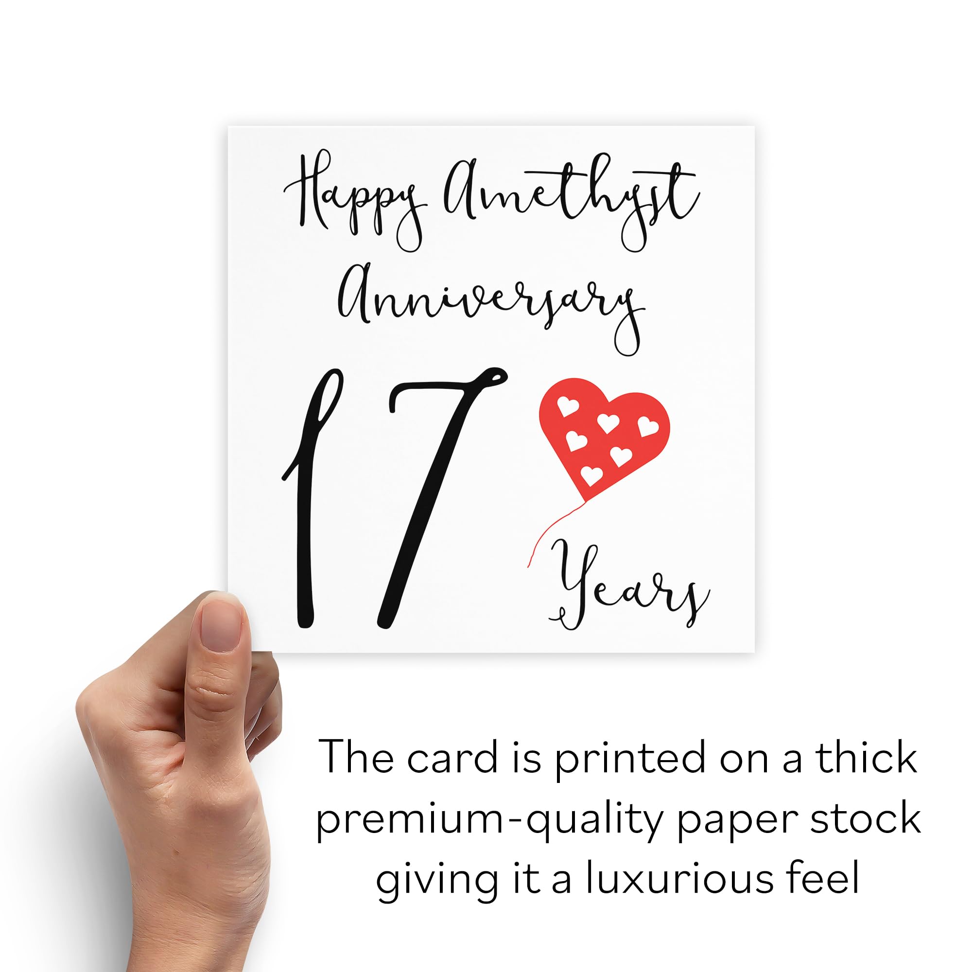 Hunts England - 17th Wedding Anniversary Card - Happy Amethyst